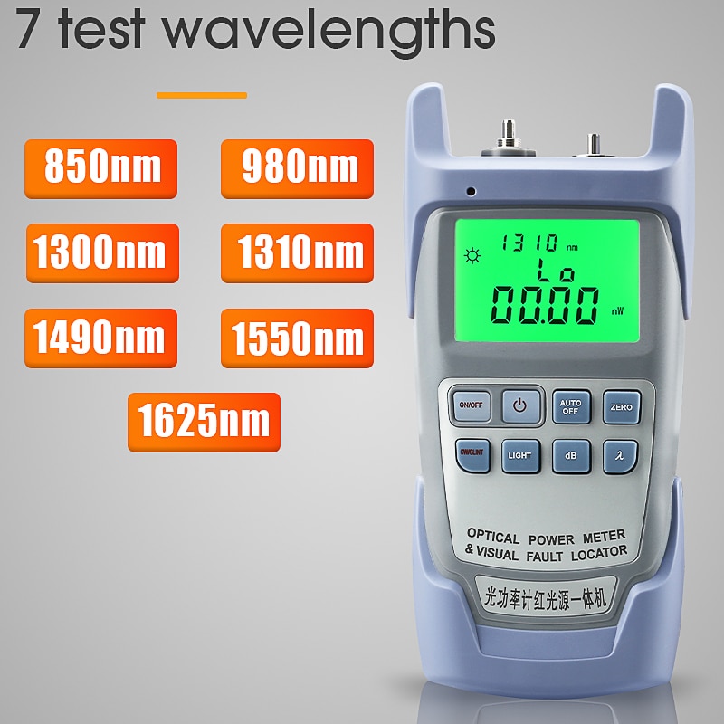 AUA-9A Alle-In-Een Optische Power Meter Met Visual Fault Locator Glasvezel Tester 5Km 10Km 20Km 30Km Vfl 1/10/20/30Mw