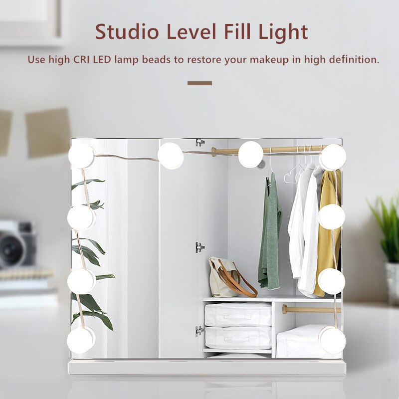 Bombillas LED para Espejo de Maquillaje, Luces de Pared Regulables con USB, para Tocador de Baño, Estilo Hollywood