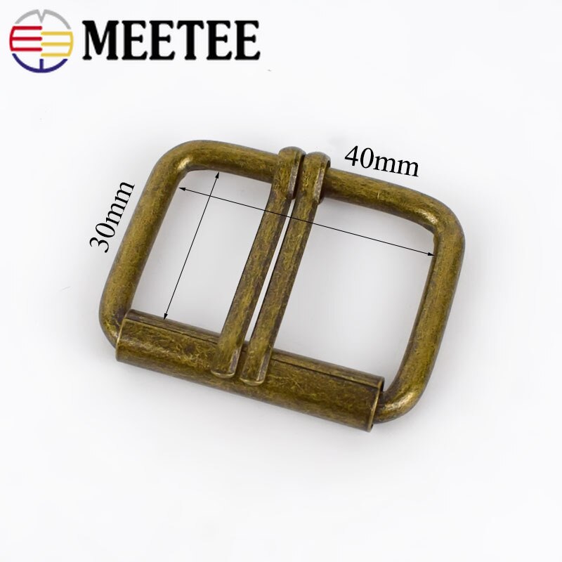 Meetee 4 Uds doble Pin zapatos hebilla tamaño interior 40mm hebillas de cinturón ajustables equipaje bolso DIY cuero accesorios decorativos