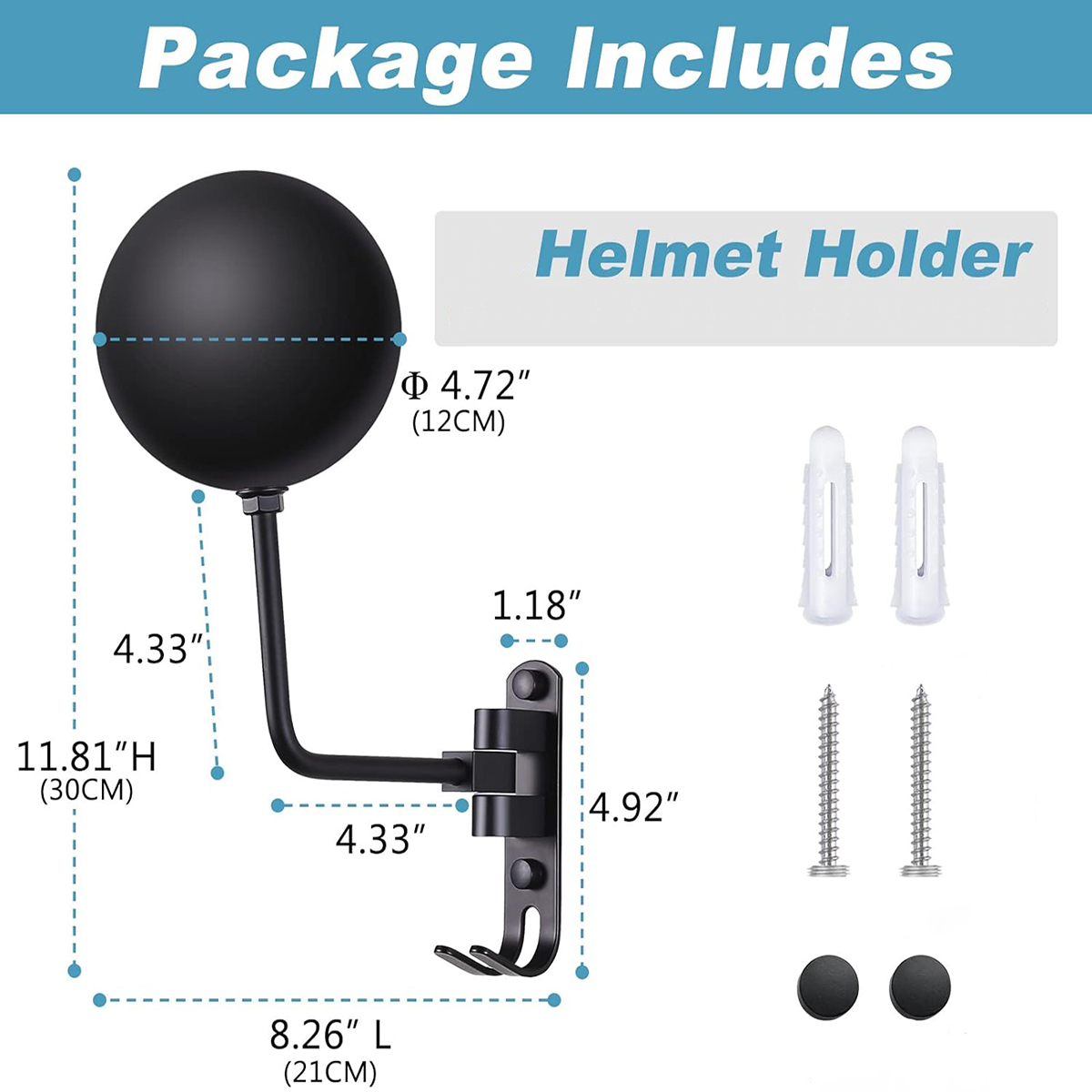 Soporte para casco de motocicleta Montaje en pared Rotación de 180° Fútbol americano Portacascos de bicicleta Con 2 ganchos Casco Soporte para colgar exhibición para gorras