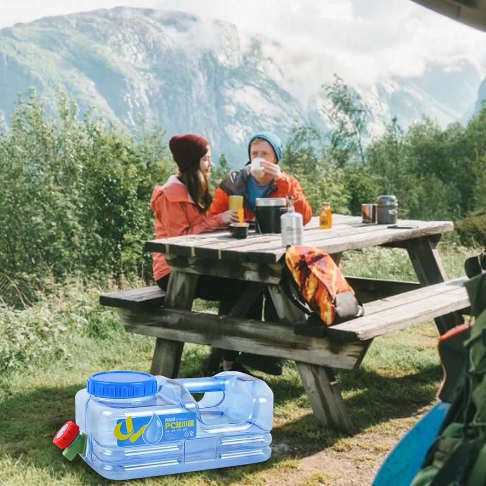 Bouteille d'eau en plastique réutilisable sans BPA | Seau de voiture 5L PC bouteille d'eau de remplacement, bouteille à capuchon à pression, carafe contenant Anti-éclaboussures