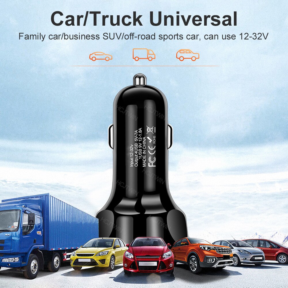 Car Charger Quick Charger 12V-24V 3A QC3.0 3 USB Fast Auto Charger Stable Current Output Mobile Phone Charger
