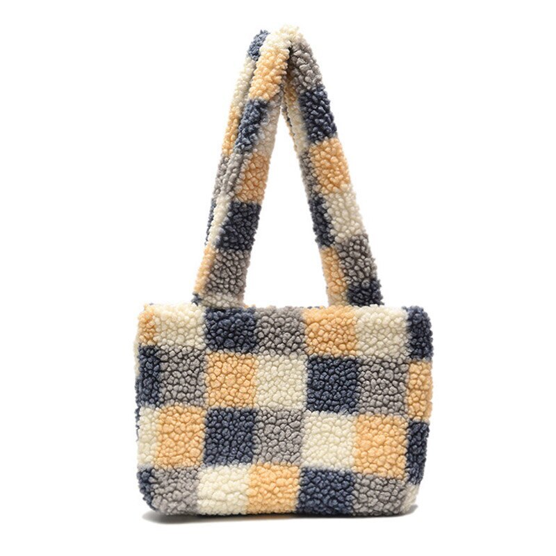 Fluffig plysch axel crossbody väska kvinnlig street väska stor kapacitet totes leopard zebra utsökt shoppingväska rosa: Stil 2