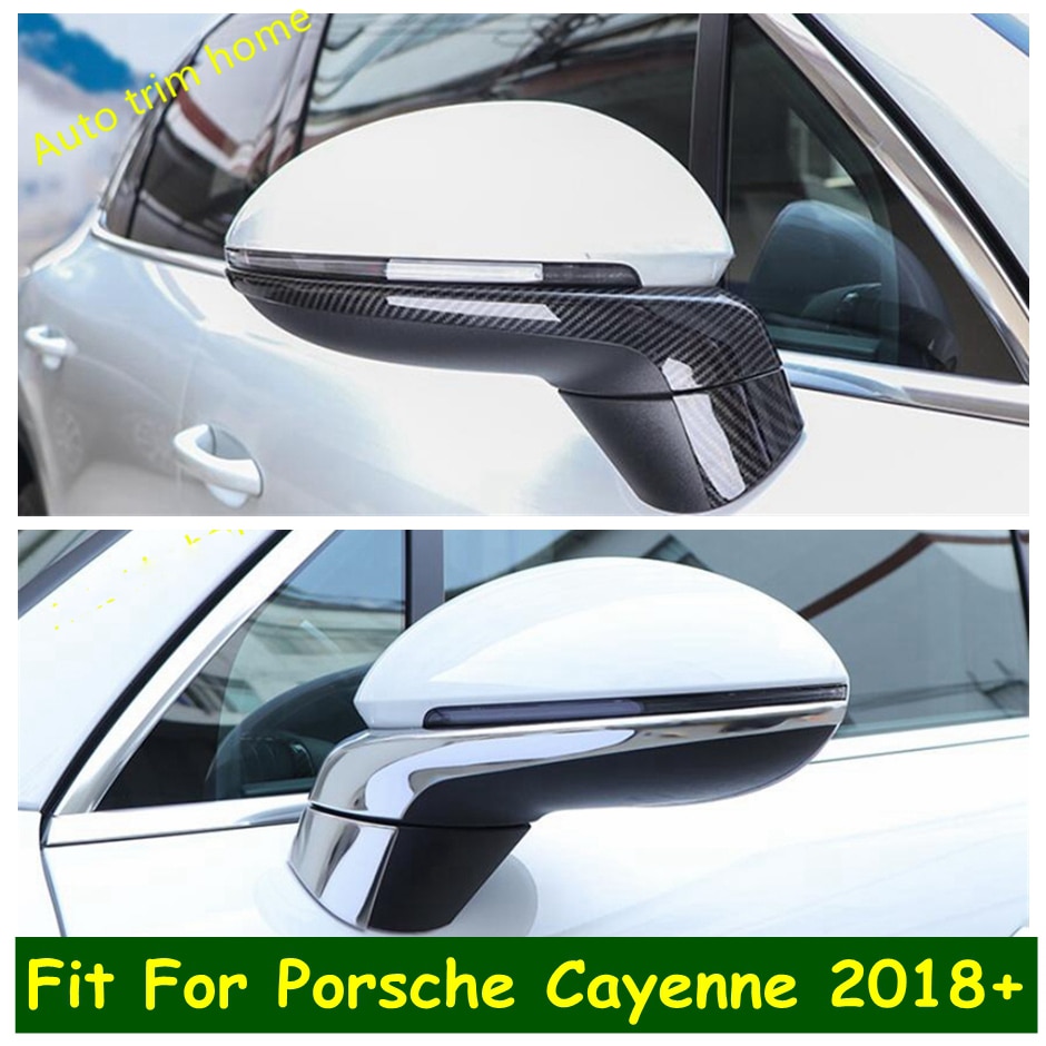 Lapetus achteruitkijkspiegel beschermstrip afdeklijst abs geschikt voor porsche cayenne mat / chroom / koolstofvezel look