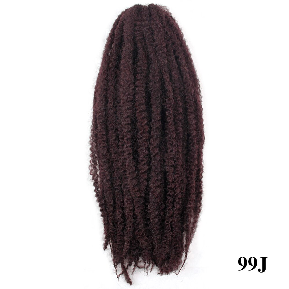 Marley fletninger hæklet ombre afro kinky twist hår syntetisk fletning hår hæklet fletninger hair extensions: #99j