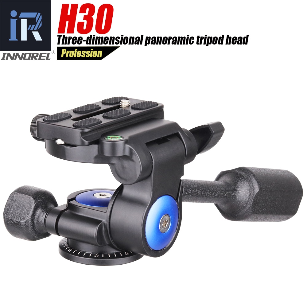 H30 Tripod Pan Head 360 Degrees Smooth Rotation Hydraulic Damping Three-Dimensional Aluminum Alloy Mini Phone Video