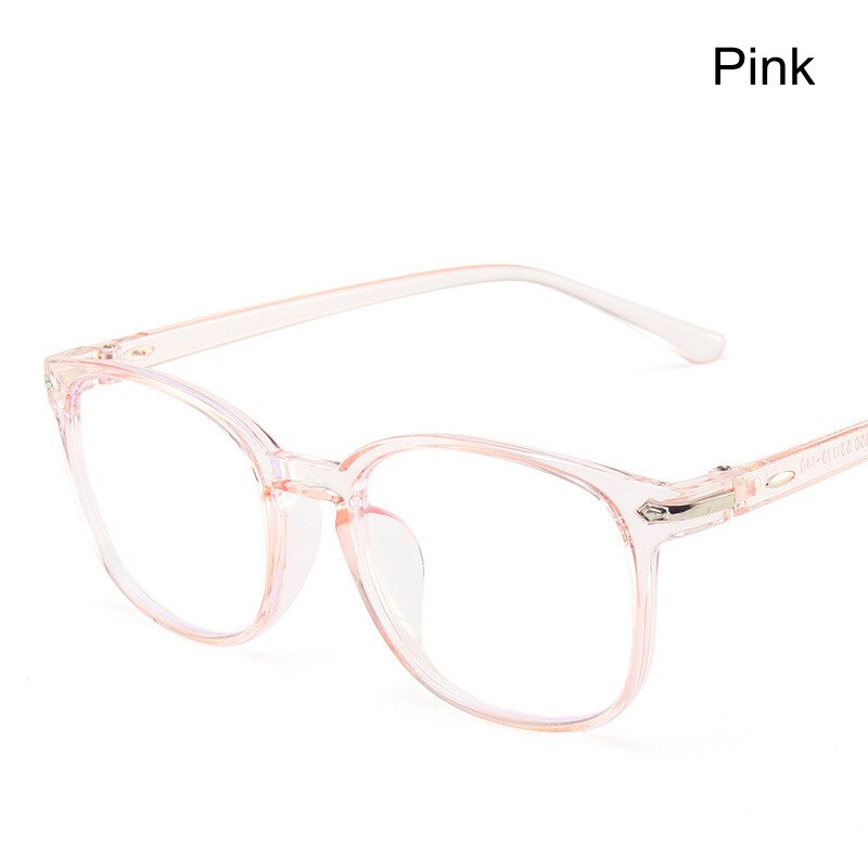 Retro Anti-Blue Light Woman Eyeglasses Men Classic Computer Eye Glasses Trend Brand Eyewear Frame: Pink