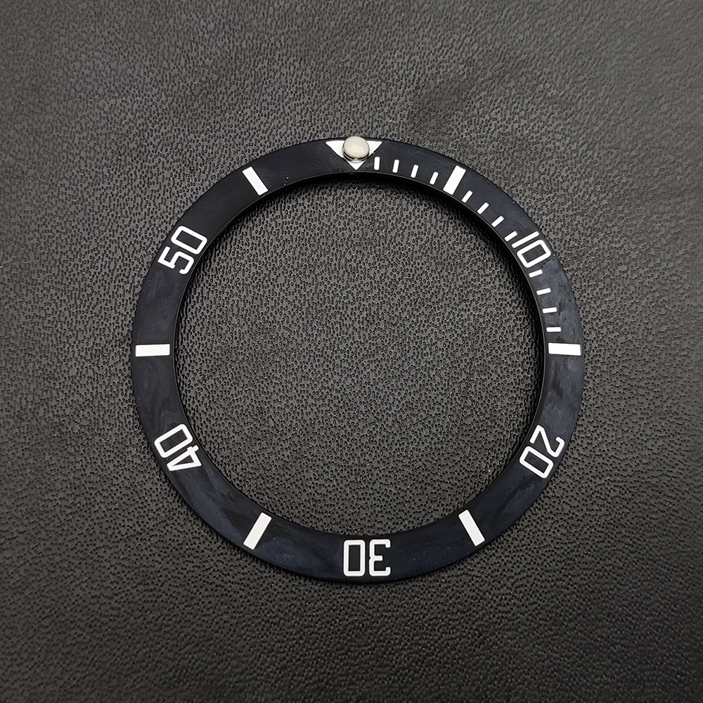 Modification d'horloge, lunette de 38mm, noir mat, anneau d'insertion en céramique de , diamètre intérieur 30.5, convient aux accessoires de montre pour hommes de 40mm: Argent