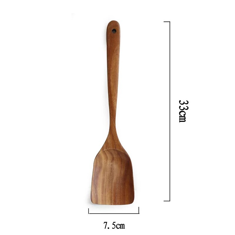 Spatule de cuisine thaïlandaise en teck pour la cuisson ustensiles de cuisine cuillère à riz grande cuillère à soupe ustensiles de cuisine fournitures: 1