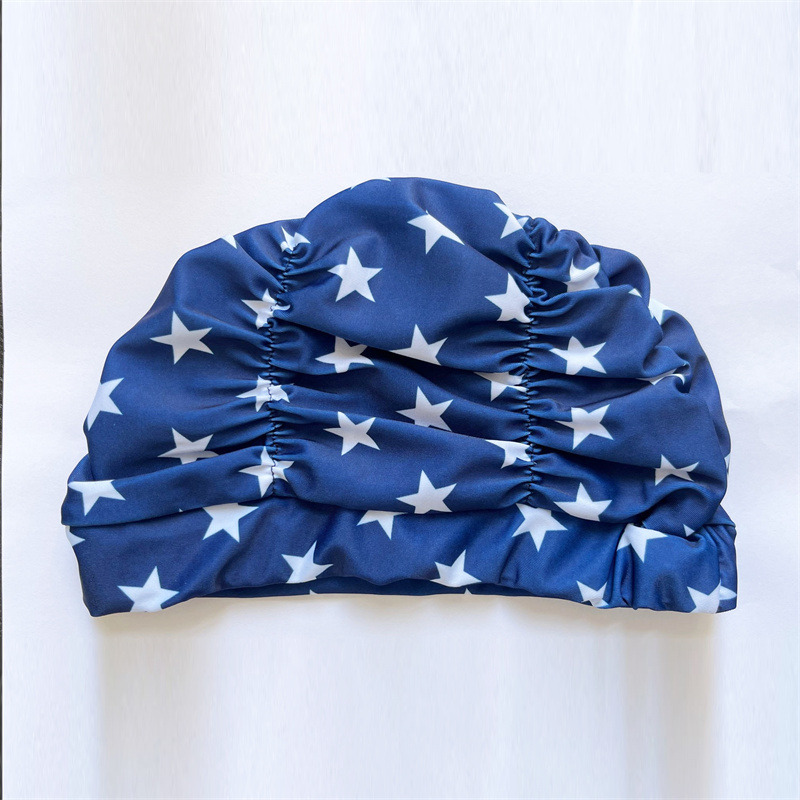 Gorro de baño de nailon elástico para mujer y niña, gorro de baño de pelo largo, drapeado elástico, tamaño libre, turbante deportivo para piscina: Transparente
