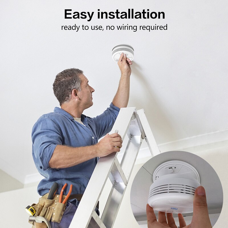 KERUI Wireless Tuya Smart WIFI Smoke Fire Detector 80db Fire Protection Firefighter Sensors Store House Security Alarm System