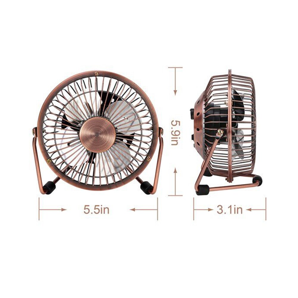 Mini USB Desktop Home Metal Fan Angle Adjustable Quiet Ventilator Summer Cooler