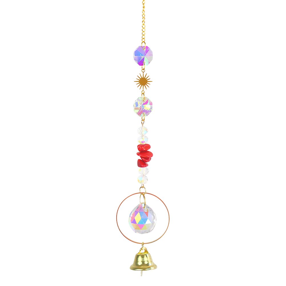 Hanging Crystal Suncatcher Star Craft Sun light Catcher Window Car Moon Bell Pendant Rainbow Maker Home Garden Wall Wind Chime: A