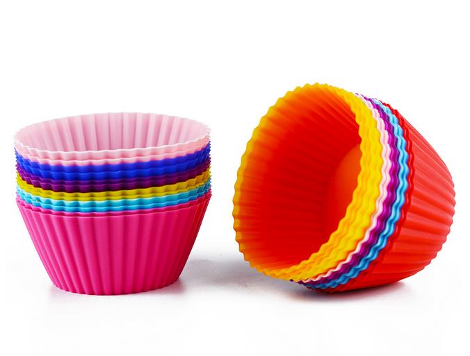 12 stuks siliconen cake cupcake cup cake tool bakvorm siliconen bakvorm cupcake en muffin cupcake voor doe-het-zelf in willekeurige kleur