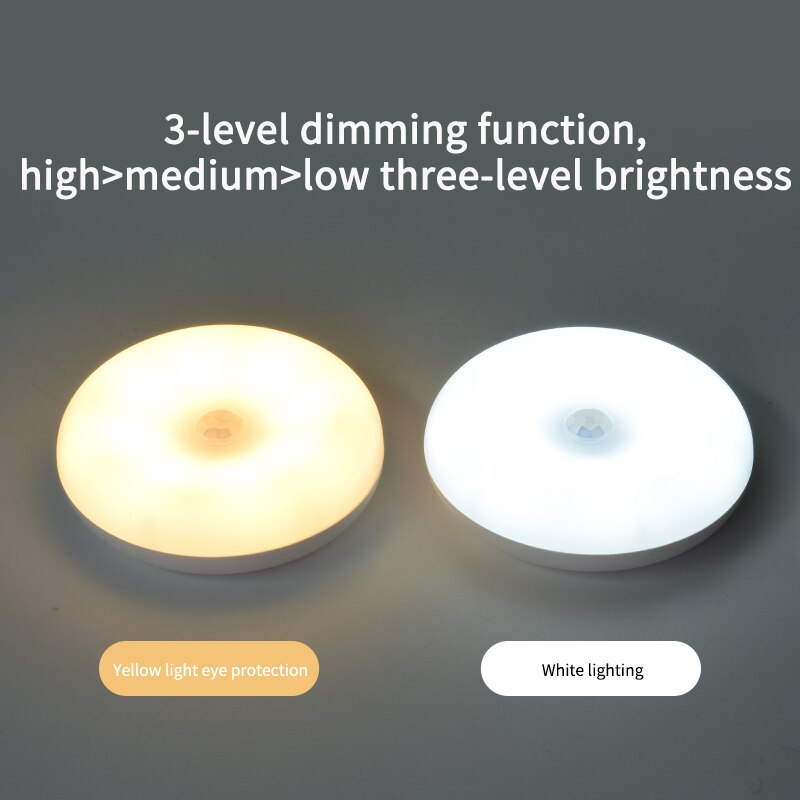 Usb Oplaadbare Sensor Nachtlampje Automatische Draadloze Wandlamp Magnetische Led Motion Lamp Voor Slaapkamer Trappen Kast Kledingkast