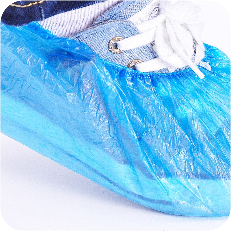 100pcs Disposable Hospital Shoes Covers Overshoes Carpet Protection Floor Protector Waterproof Plastic Boot Shoe Cover