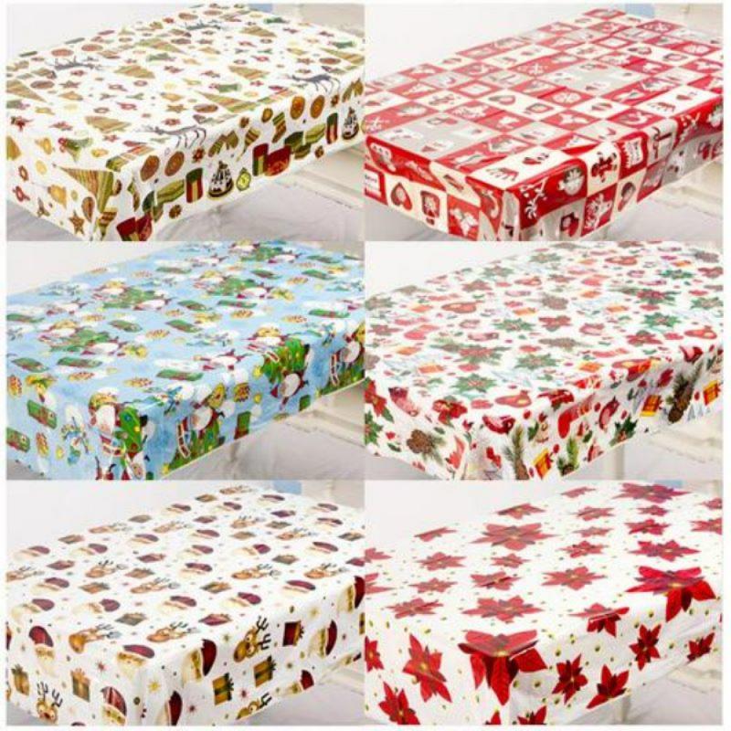 Nappe imprimée de noël créative Pvc nappe de Table de noël nappe jetable de Table de noël décor de tissu de bureau