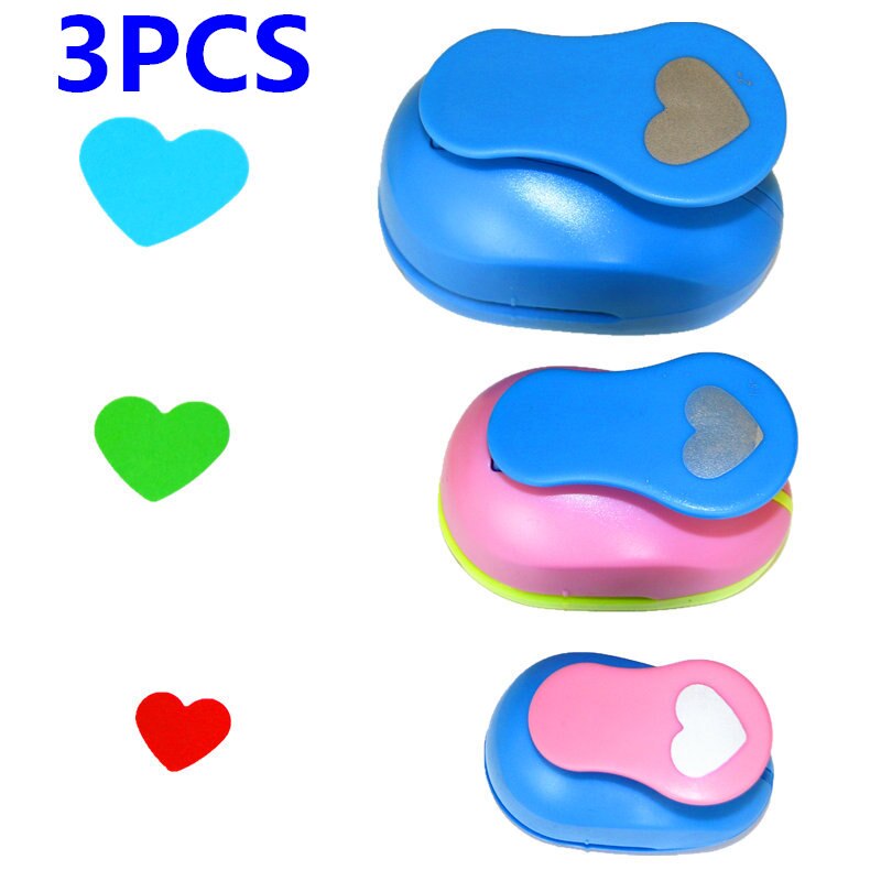 6mm-75mm heart shape craft punch cortador de papel de scrapbook paper foam school manual DIY Round hole punches: 3pcs  25-38-50mm