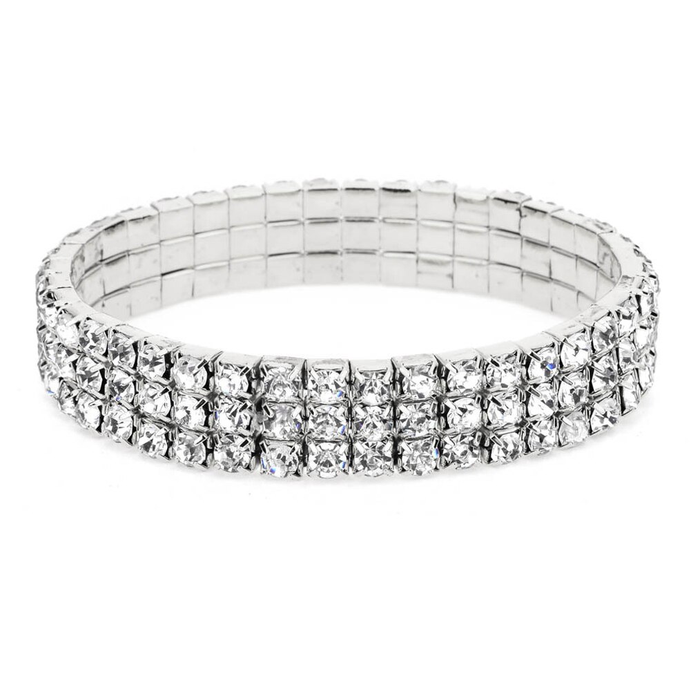 Stretchy Bracelet Anklet Ankle chain Diamante RhinestonesFoot JewelryCrystal Bracelet 1/2/3/4/5 Rows: 3 Rows