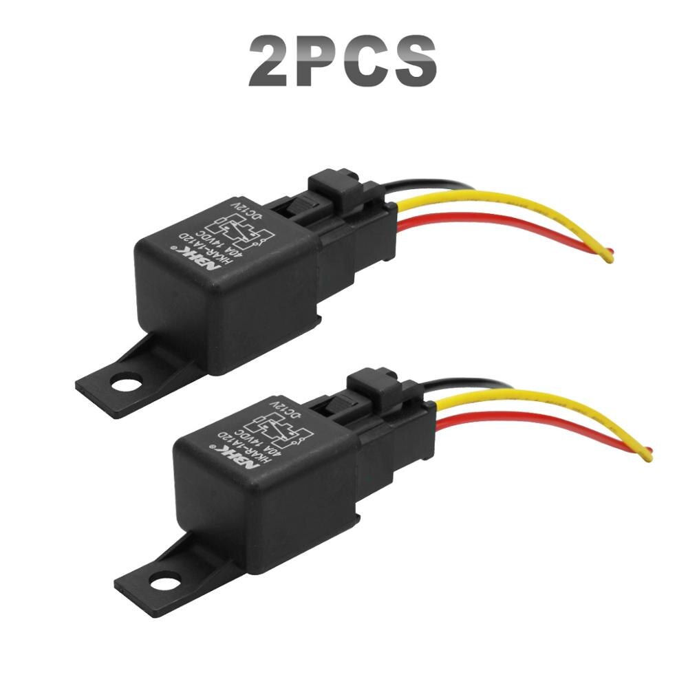 JGAUT Ceramic Relay Car Relay With Wire Waterproof Automotive Relay 12v 24V 4-Pin 5-Pin 40A Car Wiring kit: 4-Pin Relay