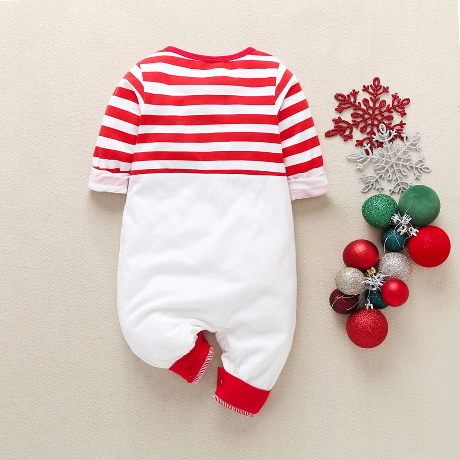 #44 0-12m Infant Baby Jungen Mädchen Weihnachten Cartoon Deer Striped Romper Overall Kleidung Baby Jungen kleidung Рождество