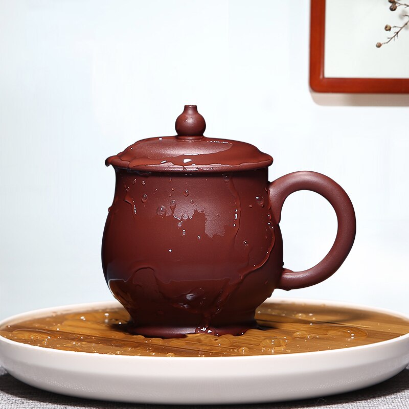 Yixing teetasse Tee-einstellen Handgemachte teetasse büro Tasse lila Sand tasse mit abdeckung persönliche abdeckung wasser tasse