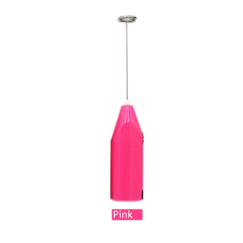 Mini elektrisk kaffevisp mixer mjölk äggviteskummare äggvisp kök kakverktyg: Rosa