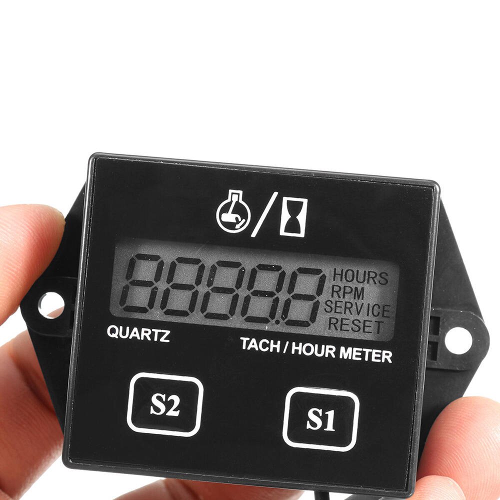 Universal LCD Display Hour Meter Motorcycle ATV Scooter Marine Boat Gauge Digital Display Speed Timer Without Battery
