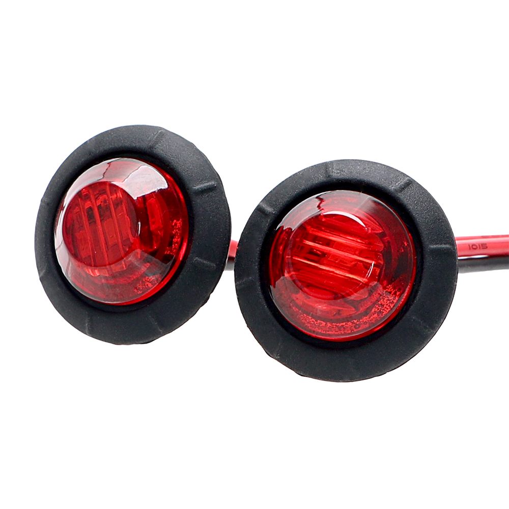 Luces traseras de 12V, luces de señal de freno de motocicleta, luces LED de posición lateral, indicador trasero de posición, accesorios para remolque y camión: Rojo
