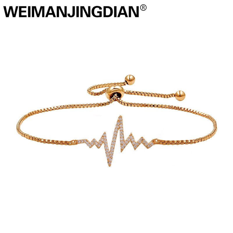 WEIMANJINGDIAN nouveauté vague électrique zircon cubique Bracelet Bolo en plaqué or/argent