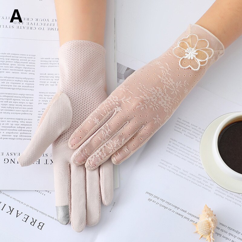 Mesh Breathable Gloves Outdoor UV-proof Riding Screen Show Party Household Summer Sun Protection Bike Cycling Mittens Guantes: A