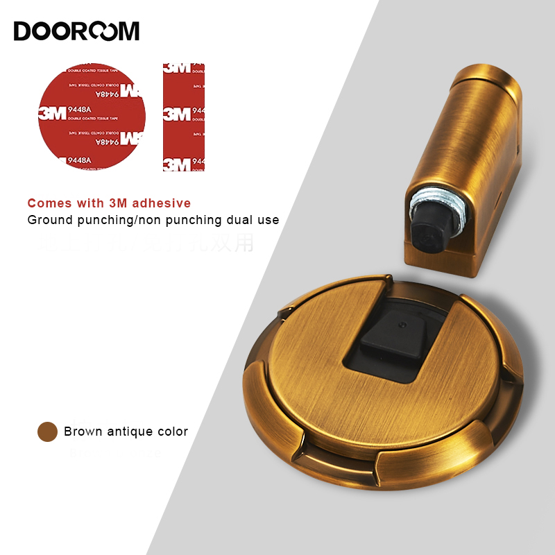 DOOROOM Winddichter Türstopper für Höhle Innenbereich, robuster Bodenstopper, hält sterben Tür offen, mechanischer Türstopper ohne Bohren, mit Schrauben: Orange