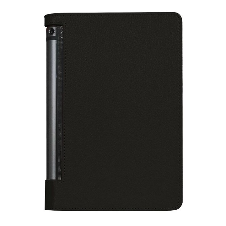 Beschermhoes voor lenovo yoga tab 3 10.1 opvouwbare standaard, pu-leren hoes, yoga tab 3 10.1 yt3-x50f x50f x50m tablethoes van glas: Zwart