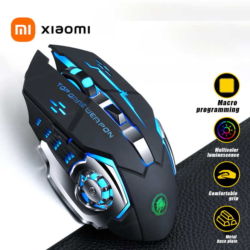 Xiaomi Wiederaufladbare Drahtlose Maus Spielen Computer Stille Bluetooth Maus 2,4G USB Mechanische Hintergrundbeleuchtung PC Gamer Maus Computer