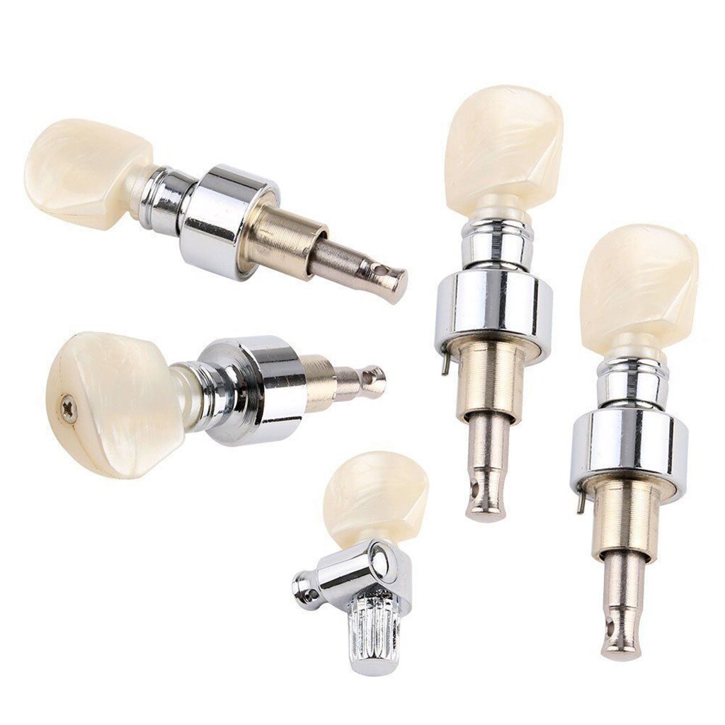 5Pcs 5 String Banjo Vervanging Peg/Key Pearled Machine Hoofd Vierkante Knop Tuning Tuner Machine Heads