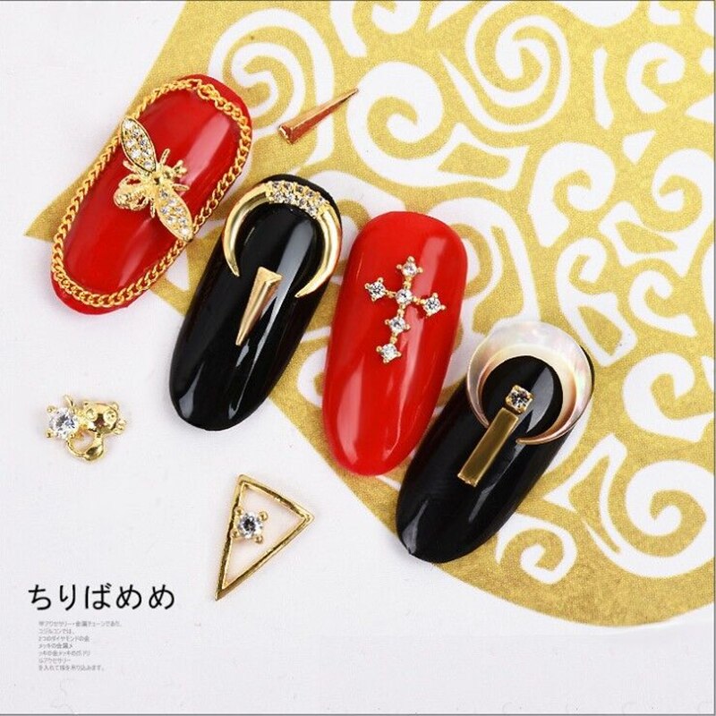 5pcs/10pcs Metal Alloy Bee 3D Nail Art Decorations Gold Silver Black Jewelry Gem Japanese Style Manicure Accessories