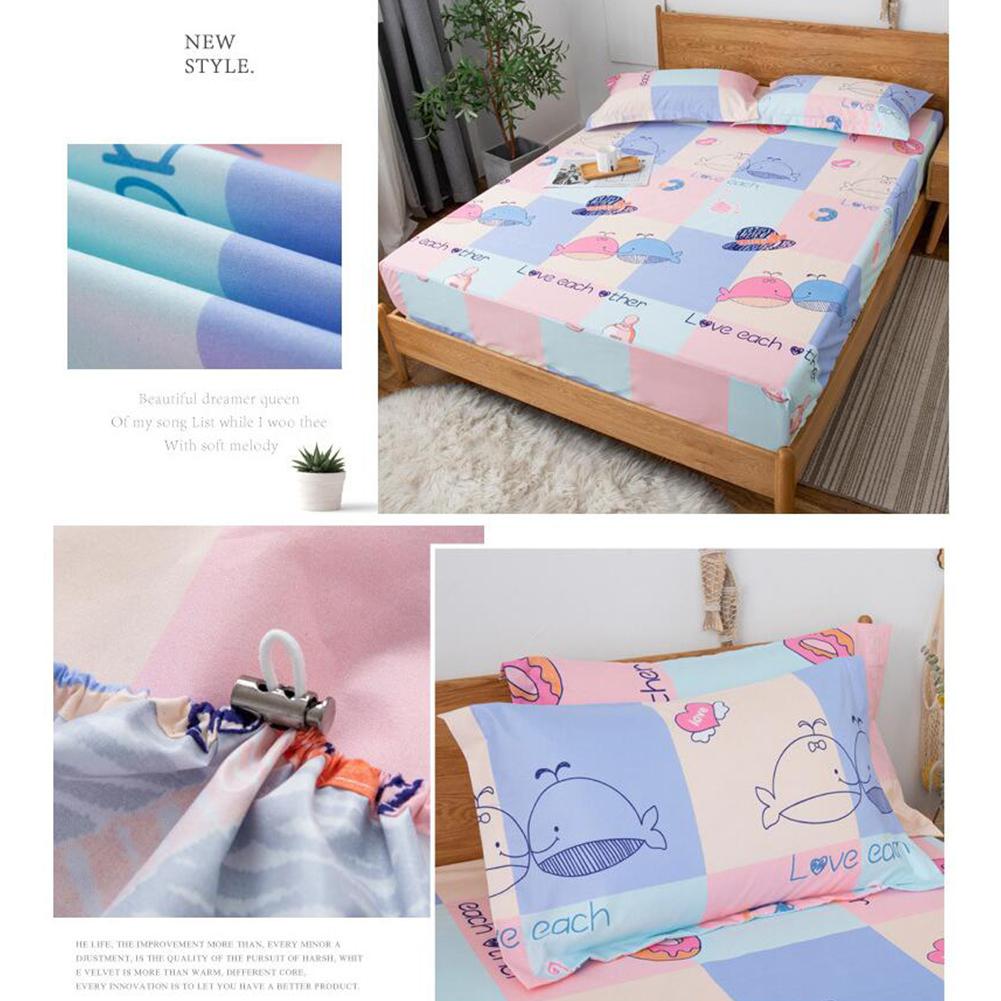 DishyKooker Breathable Waterproof Cartoon Printing Bed Mattress Cover Fitted Sheet for Old Man Woman Nursing Mat