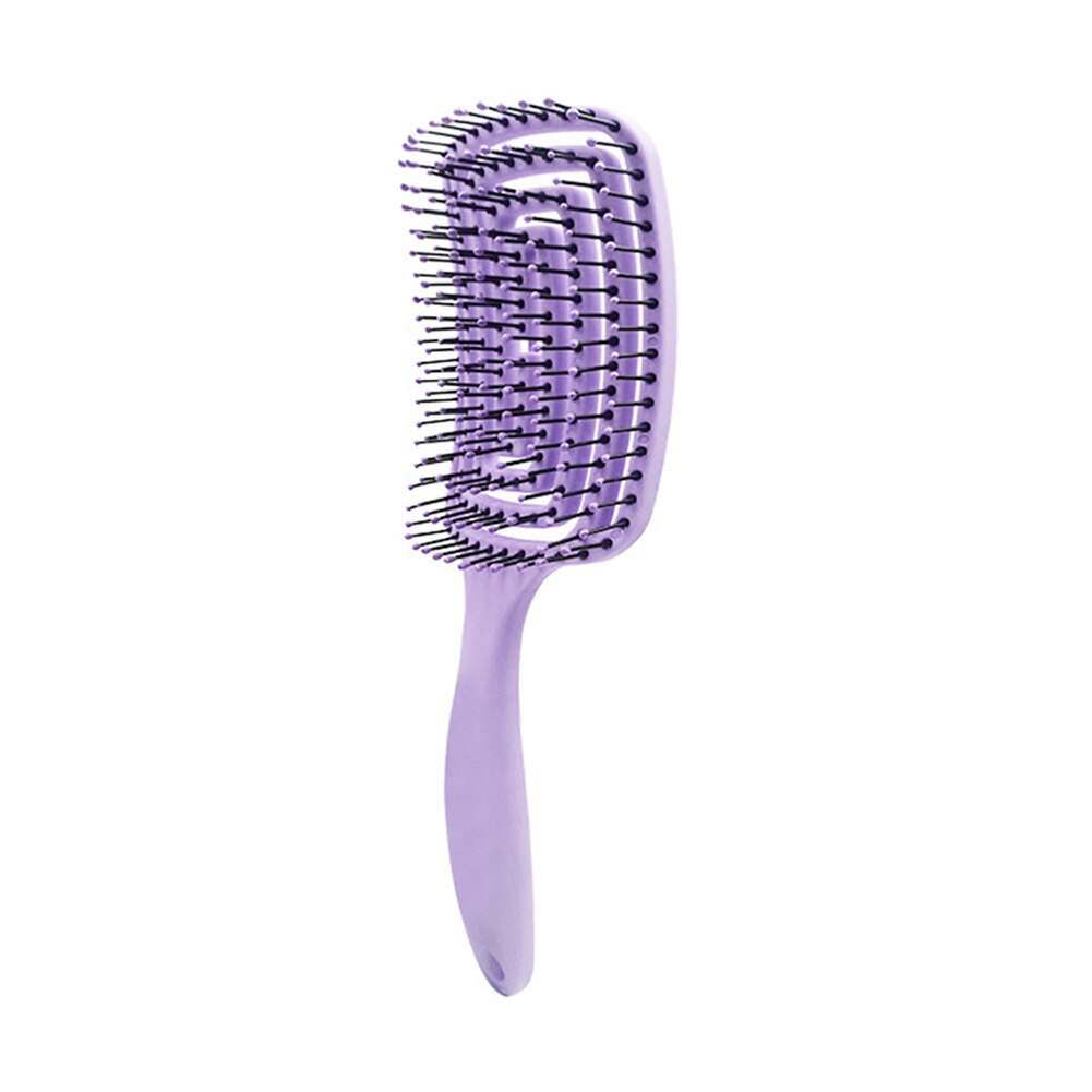 Hollow Arc Mosquito Coil Large Curved Hair Comb Octopus Scalp Massage Brush: Purple