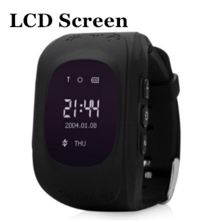 Tracker for Child Kid smart Watch SOS Safe Call Location Finder Locator Trackers smartwatch for Kids Children Anti Lost Monitor: Black LCD LBS