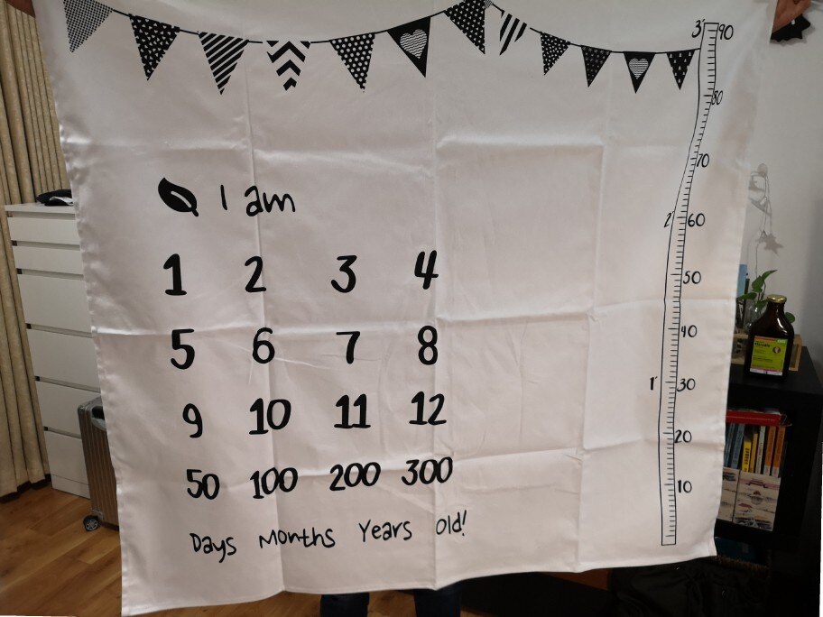 Baby Maandelijkse Groei Milestone Geheugen Mat 100*100Cm Foto Deken Fotografie Achtergrond Tapijt Voor 0-18 M Baby Souvenir
