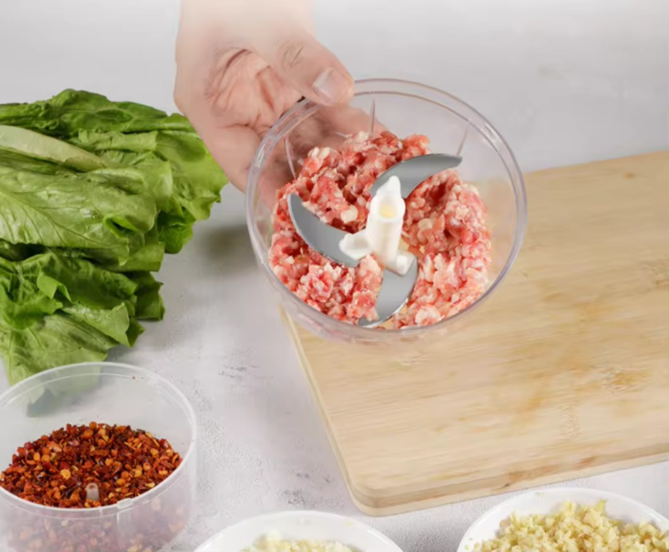500/900ml manueller Fleischwolf Knoblauch Hacker drehen Knoblauch presse Brecher Gemüse Zwiebel schneider Küche Koch zubehör