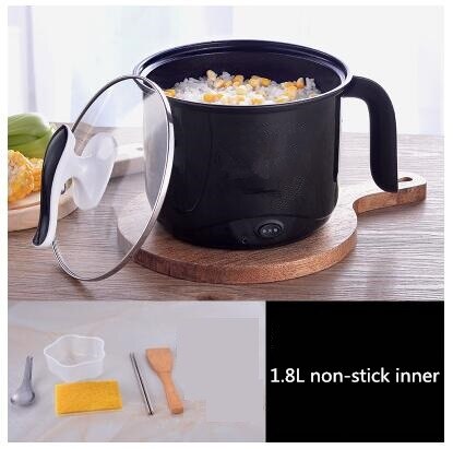220V 1.2L/1.8L Multifunction Electric Cooking Pot Machine Single/Double Layer Available Pot Multi Cooker EU/AU/UK/US plug: 1.8L Non-stick