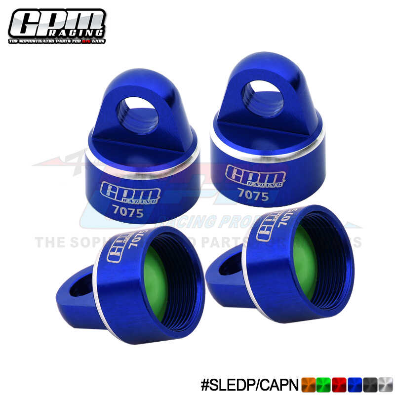 Cubierta de amortiguador GPM TRAXXAS 1/8 4WD SLEDGE aleación de aluminio 7075 (juego completo): Azul