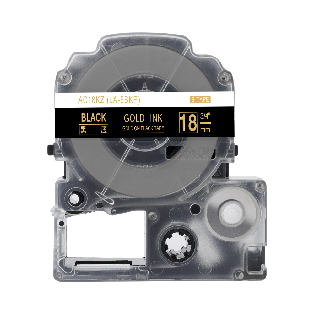 Fimax 1 pakke  ss18kw st18kw lc -5 tbn lc -5 wbn 18mm kompatibel til epson / king jim label maker cartridge label manager til lw -300: Guld på sort