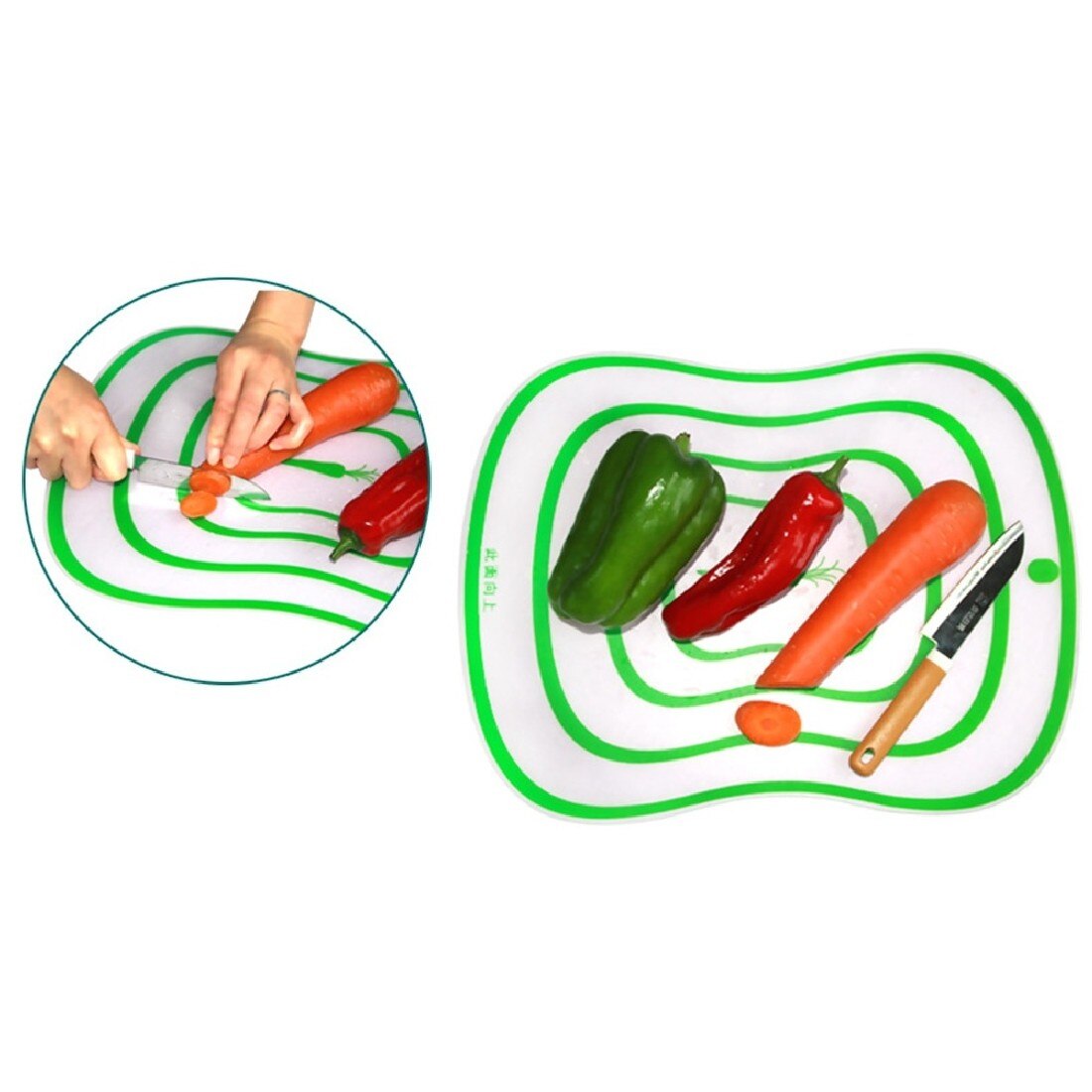 Promo 2 uds tabla de cortar de plástico antideslizante esmerilado de cocina para cortar alimentos