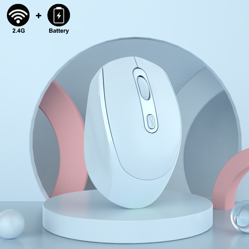 2.4G Wireless Mouse Gaming Mouse Battery Macaron Multicolor Wireless Mouse Mute Ergonomic Mouse Backlit Mice For Laptop: black