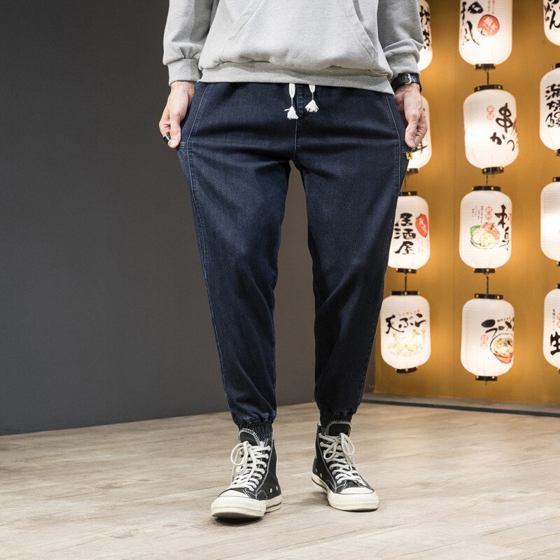 Jean homme Baggy Denim sarouel homme entrejambe ample Hip Hop rue cordon pantalon grande taille 5X 6X 7X Joggers Streetwear