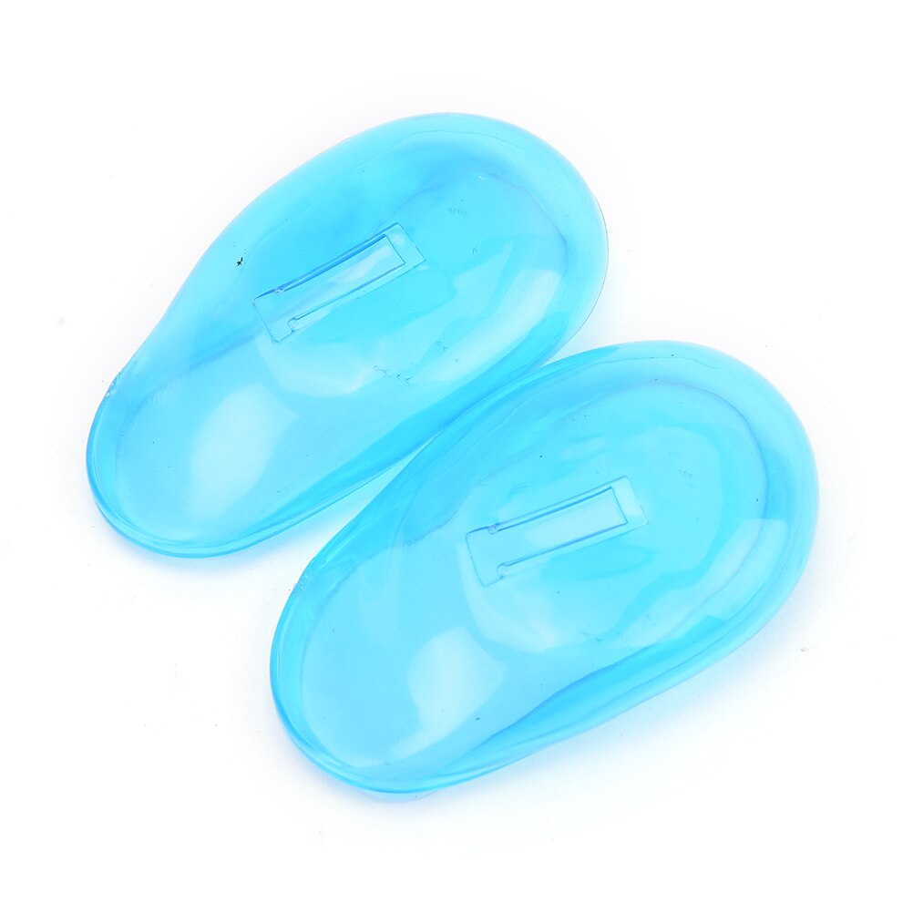 1 par silikone ørebetræk praktisk rejse hårfarve brusere vand shampoo ørebeskytter cover til ørepleje: Blå