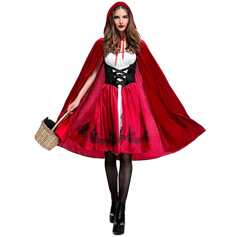 Kids Meisjes Volwassen Halloween Kostuum Carnaval Fantasia Party Roodkapje Meid Prinses Fancy Dress: Adult / XXL