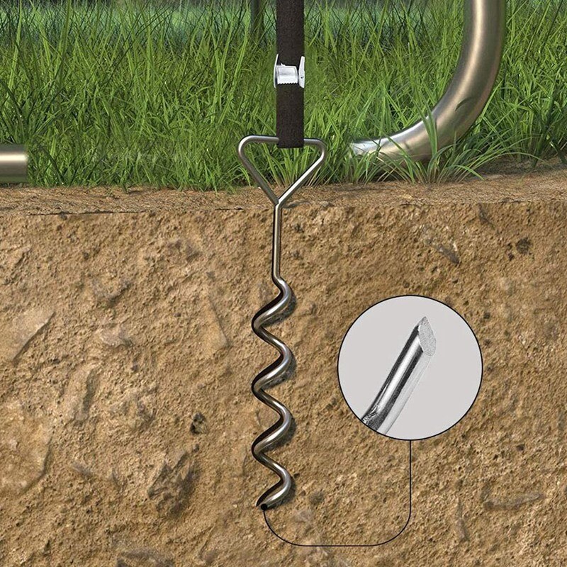 Trampoline Spiraal Grond Nagels 4 Grond Anker Stalen Gespen Met Elastiek Voor Aansluiten Trampoline Swing Tenten